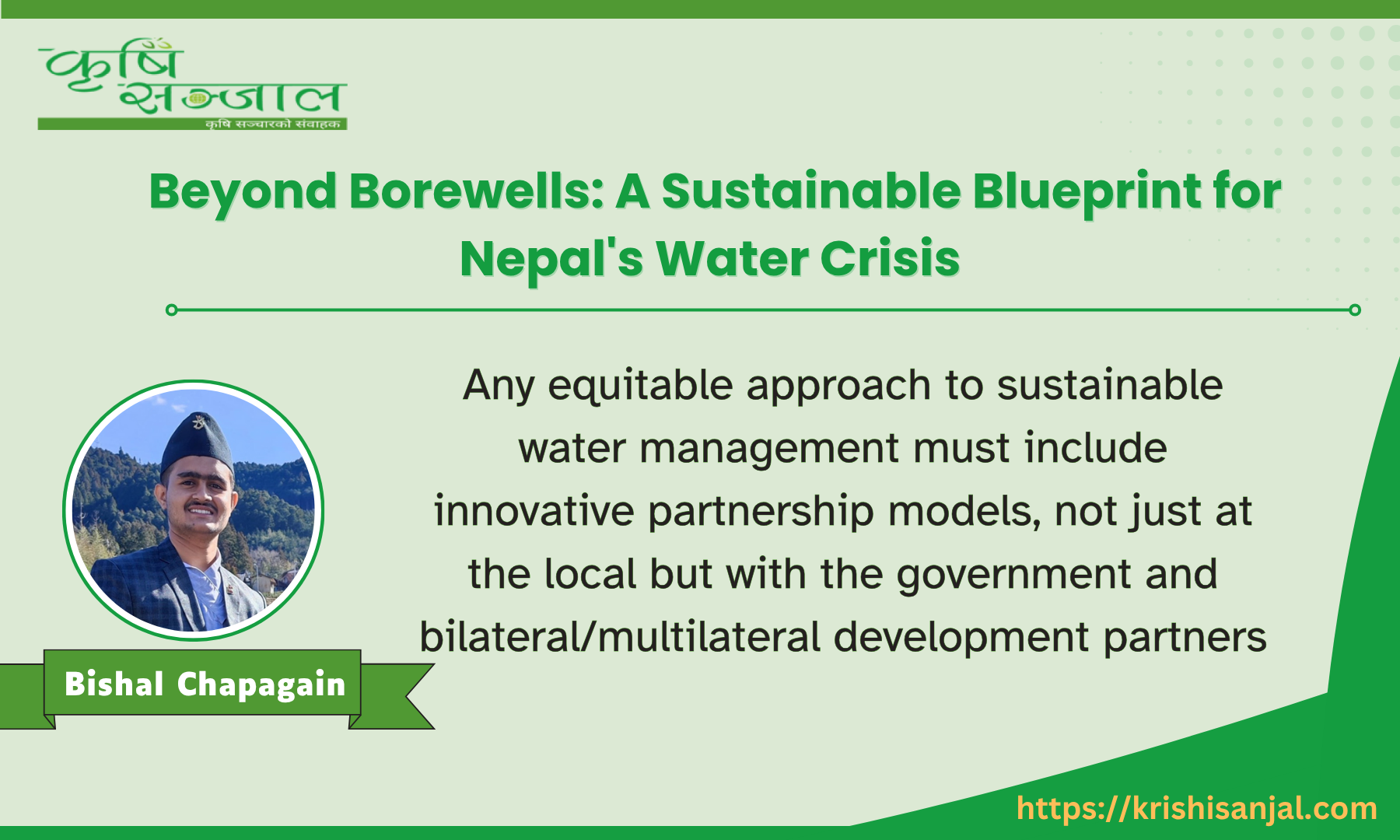 Beyond Borewells: A Sustainable Blueprint for Nepal's Water Crisis