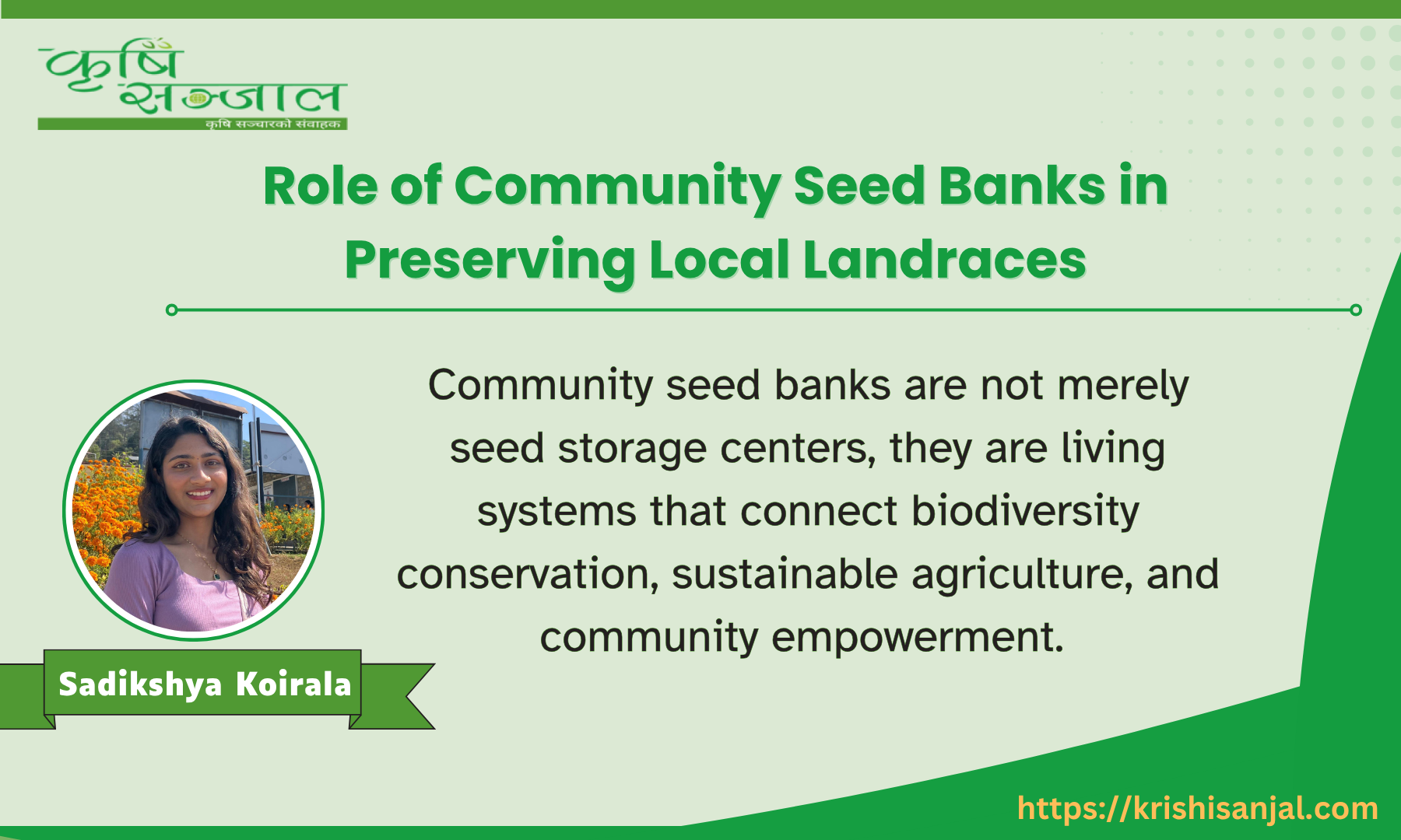Role of Community Seed Banks in Preserving Local Landraces