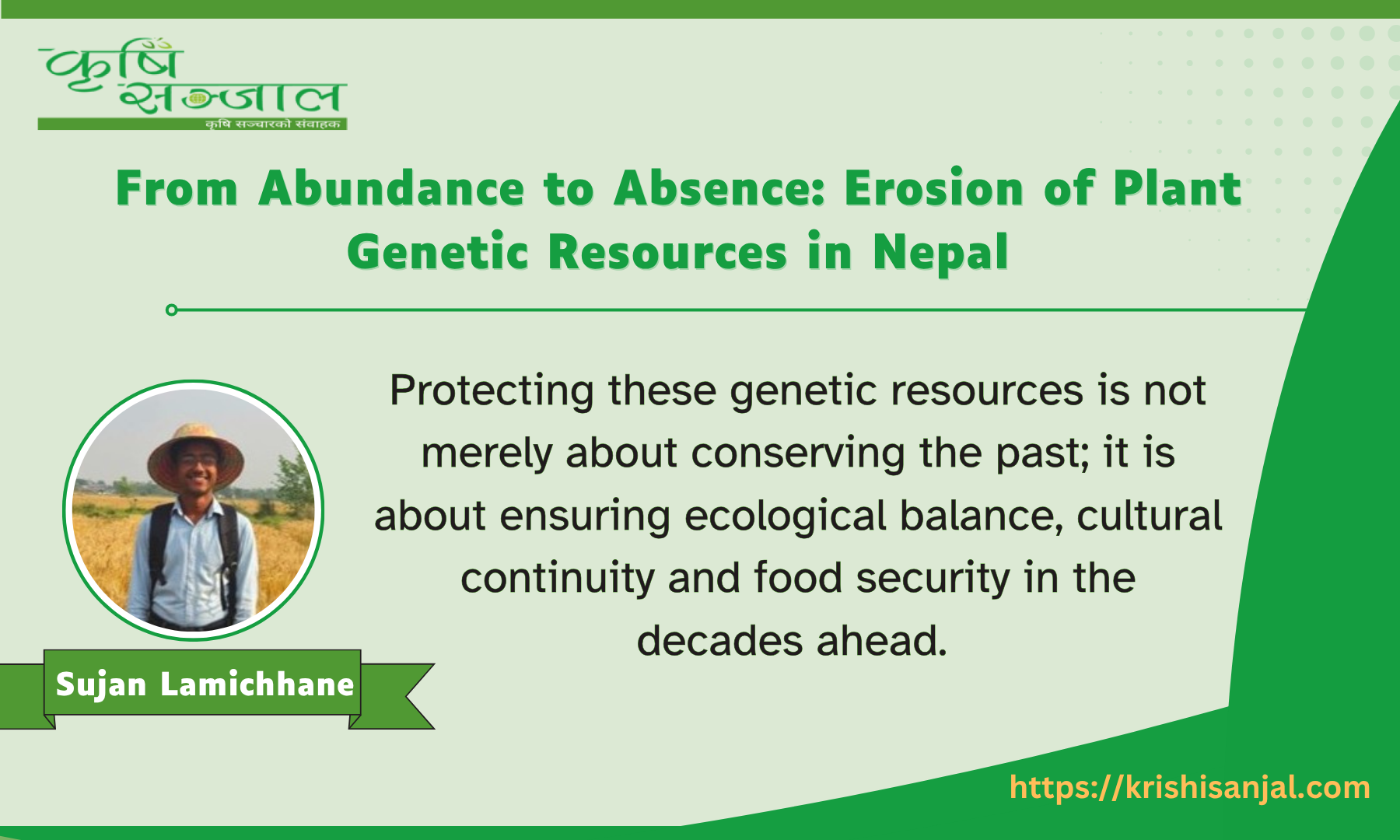 From Abundance to Absence: Erosion of Plant Genetic Resources in Nepal