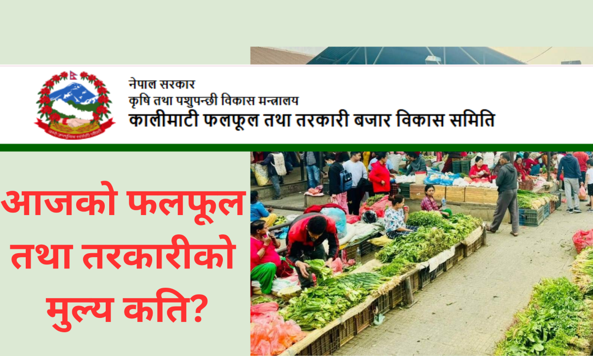 आजको  फलफूल तथा तरकारीको  मूल्य सूची